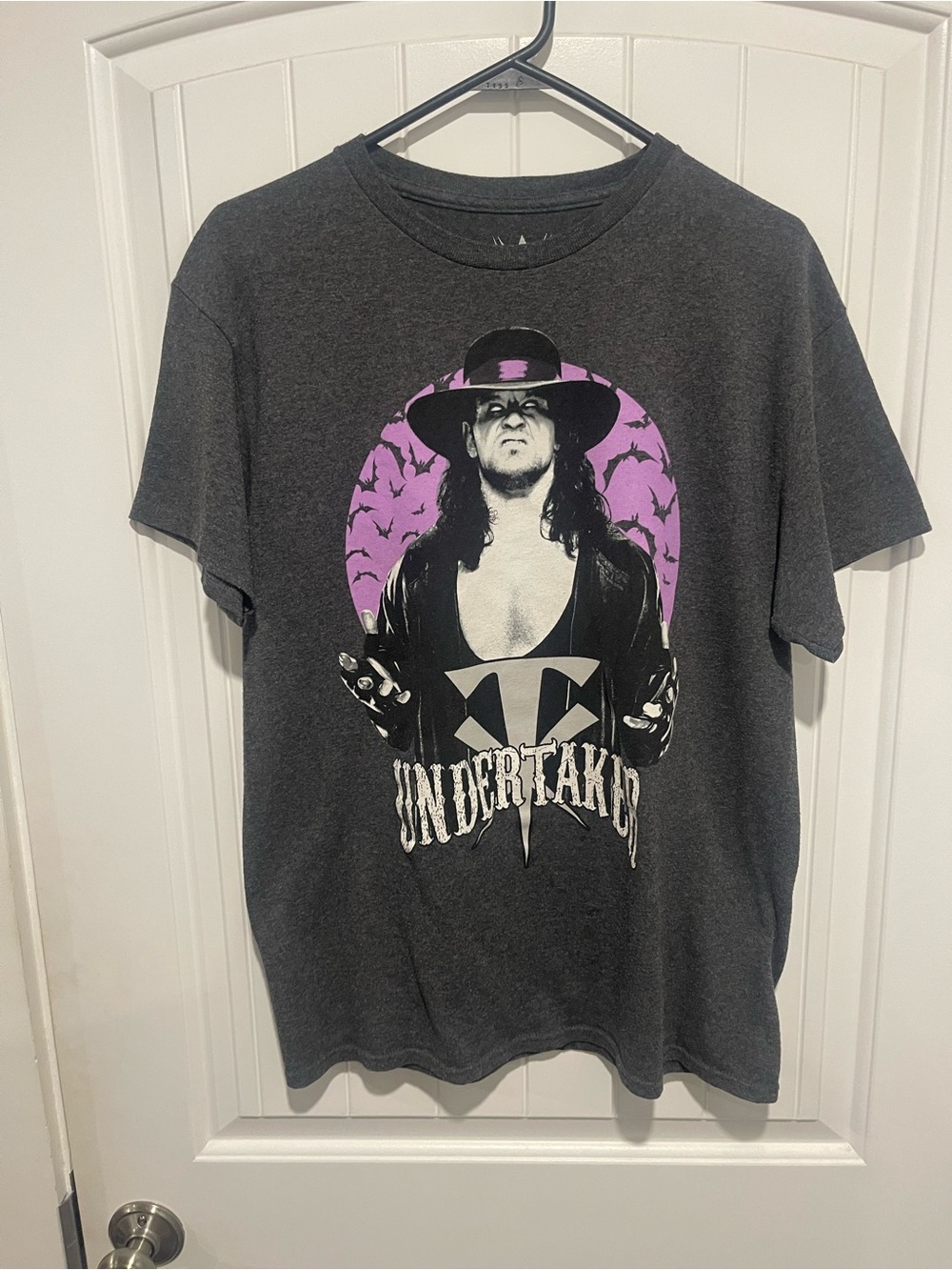 Official WWE Undertaker Short-Sleeve Graphic Tee - Charcoal with Purple Accents